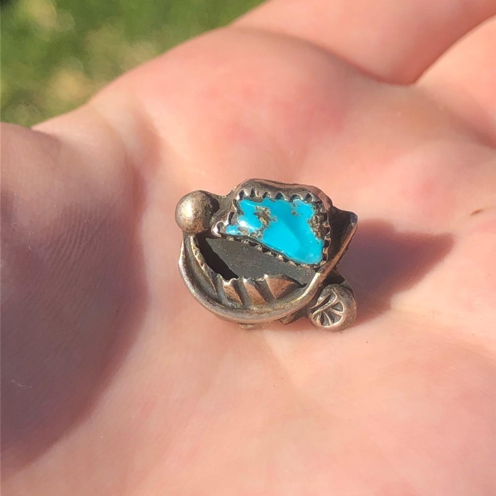 Navajo sterling turquoise pin